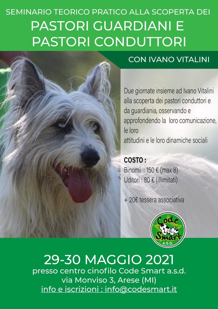 ARESE (Milano) 29-30 Maggio 2021 - Pastori Guardiani e Pastori Conduttori con Ivano Vitalini